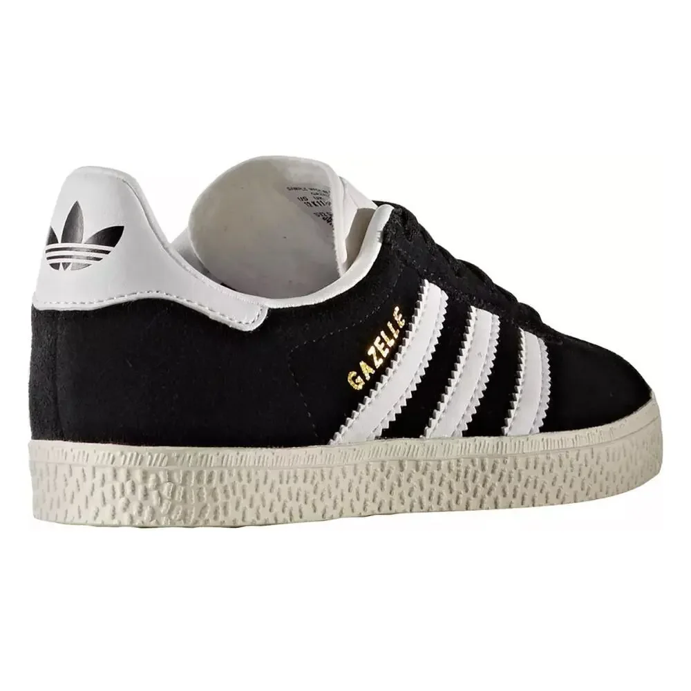 ADIDAS Original Kids' 5 CORE BLACK Gazelle Suede Black/White BB2502 NIB